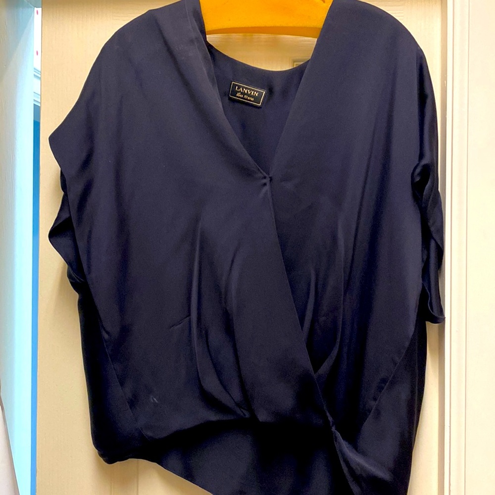 Lanvin navy silk blouse 2xl but may run a little small
